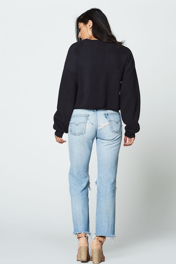 LACAUSA Cropped Pullover Top- Tar LACAUSA Cropped Pullover Top- Tar