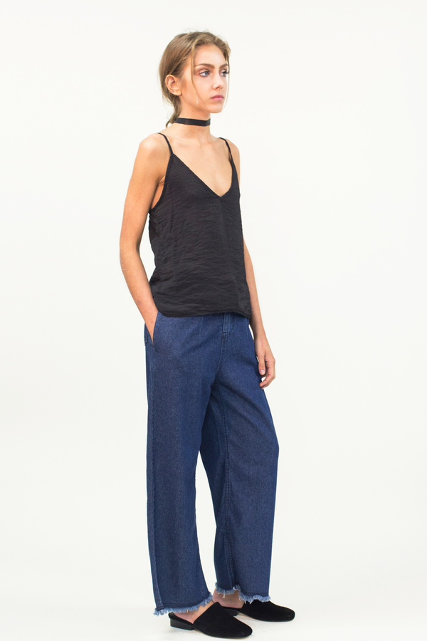 LACAUSA Sofia Slip Tank Top- Tar LACAUSA Sofia Slip Tank Top- Tar