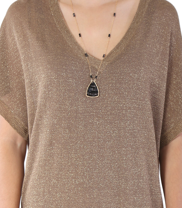 James and Jezebelle Black Onyx and Spinel Rectangular Necklace James and Jezebelle Black Onyx and Spinel Rectangular Necklace
