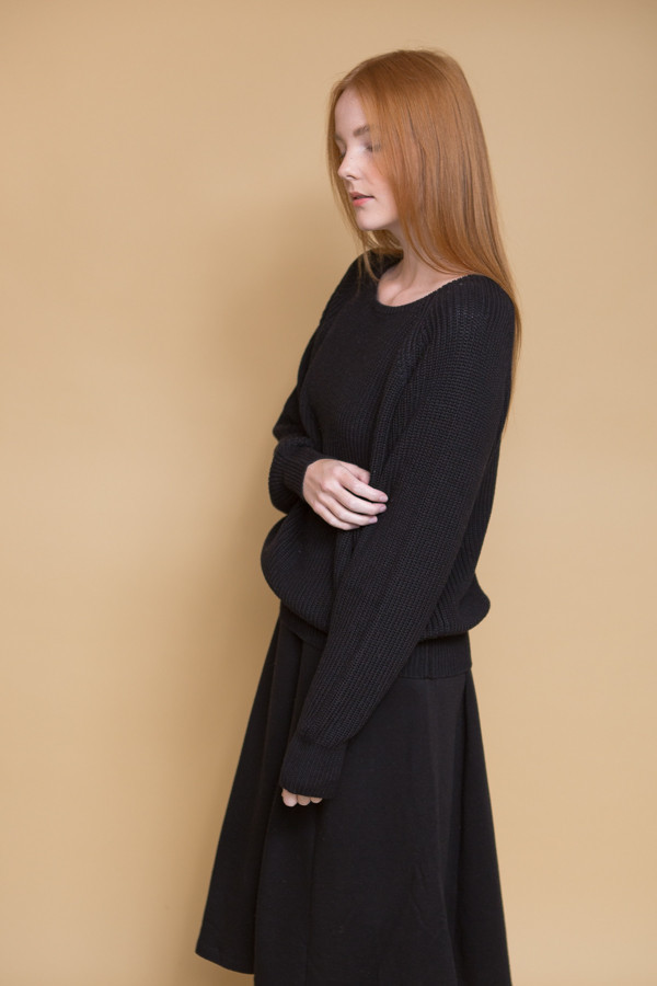 Callahan Boyfriend Sweater - Black Callahan Boyfriend Sweater - Black