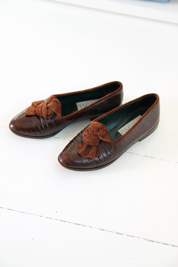 DUO NYC Vintage Reptile Embossed Flats DUO NYC Vintage Reptile Embossed Flats