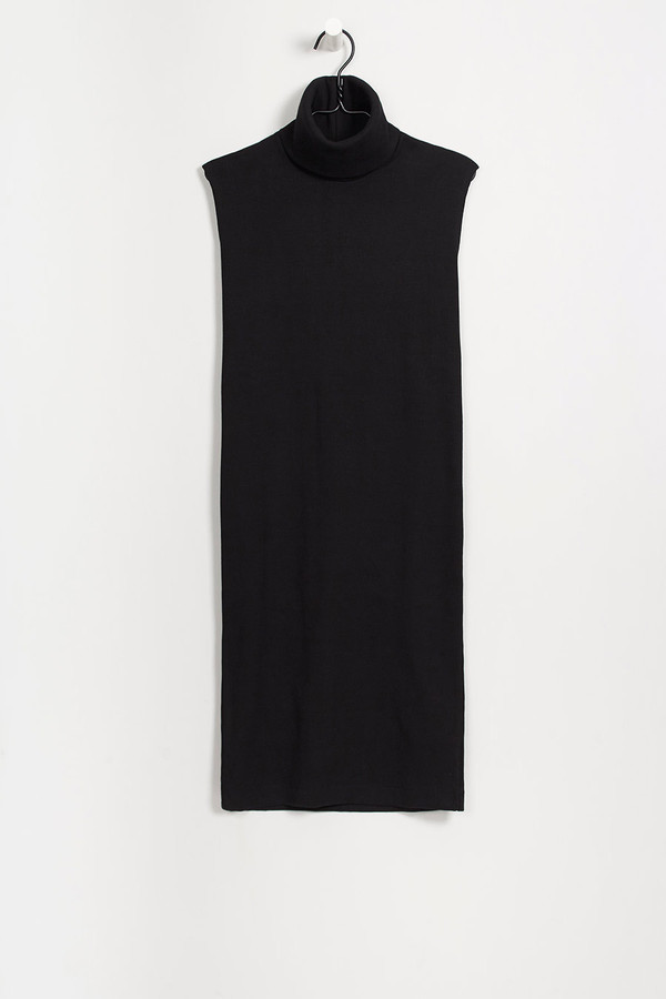 Kowtow Building Block Rib Roll Neck Dress in Black Kowtow Building Block Rib Roll Neck Dress in Black