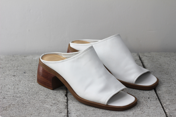 Hey Jude White Leather Mules Hey Jude White Leather Mules