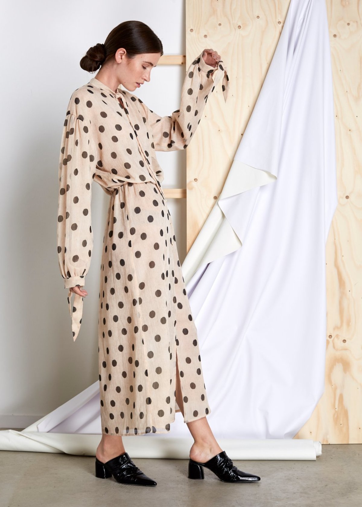 nanushka polka dot dress