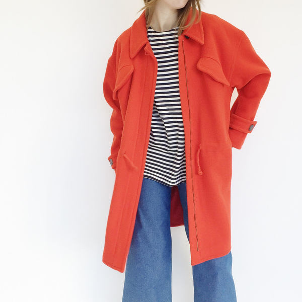 Johan Vintage Oversized Red Wool Coat Johan Vintage Oversized Red Wool Coat
