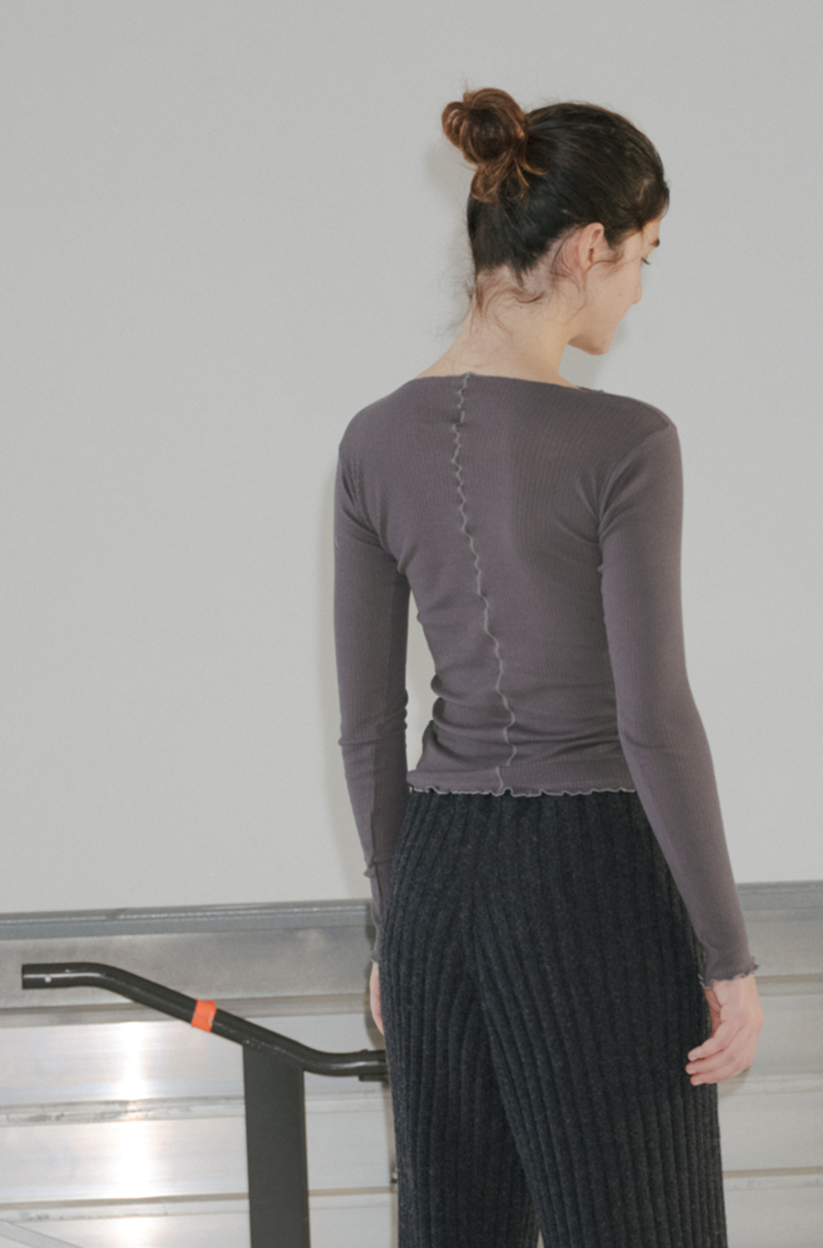 Baserange Pama Cotton Rib Longsleeve - Lomita Black | Garmentory