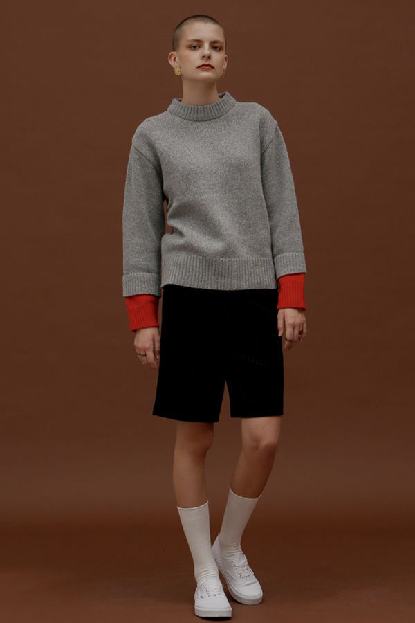 ROCKET LUNCH Double Sleeve Knit- Grey ROCKET LUNCH Double Sleeve Knit- Grey