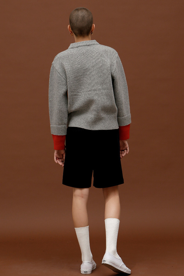 ROCKET LUNCH Double Sleeve Knit- Grey ROCKET LUNCH Double Sleeve Knit- Grey