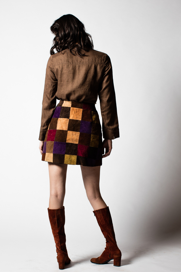 Blacksheep Vintage Patchwork Suede Mini Skirt Blacksheep Vintage Patchwork Suede Mini Skirt