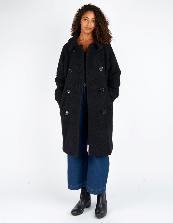 Ganni Fenn Double Breasted Coat Black Ganni Fenn Double Breasted Coat Black