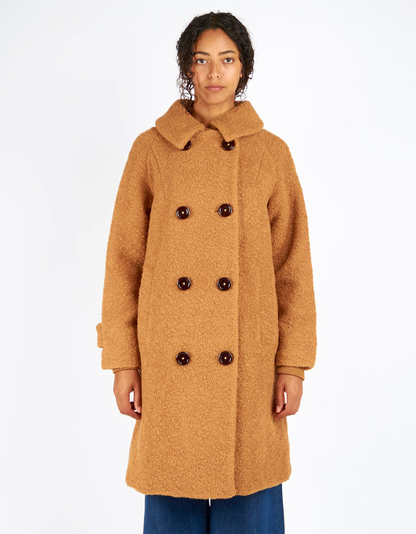 Ganni Fenn Double Breasted Coat Tobacco Brown Ganni Fenn Double Breasted Coat Tobacco Brown