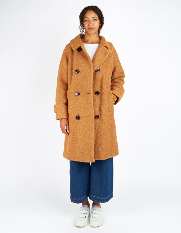 Ganni Fenn Double Breasted Coat Tobacco Brown Ganni Fenn Double Breasted Coat Tobacco Brown