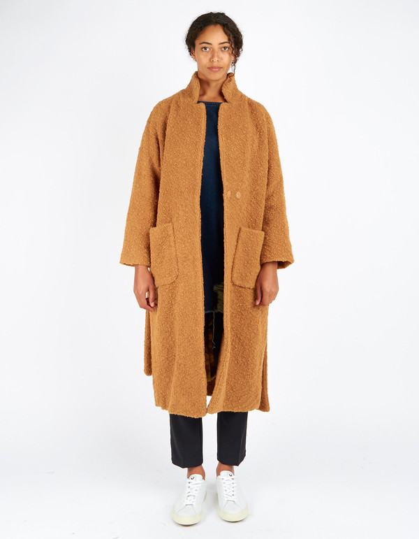 Ganni Fenn Long Wrap Coat Tobacco Brown Ganni Fenn Long Wrap Coat Tobacco Brown