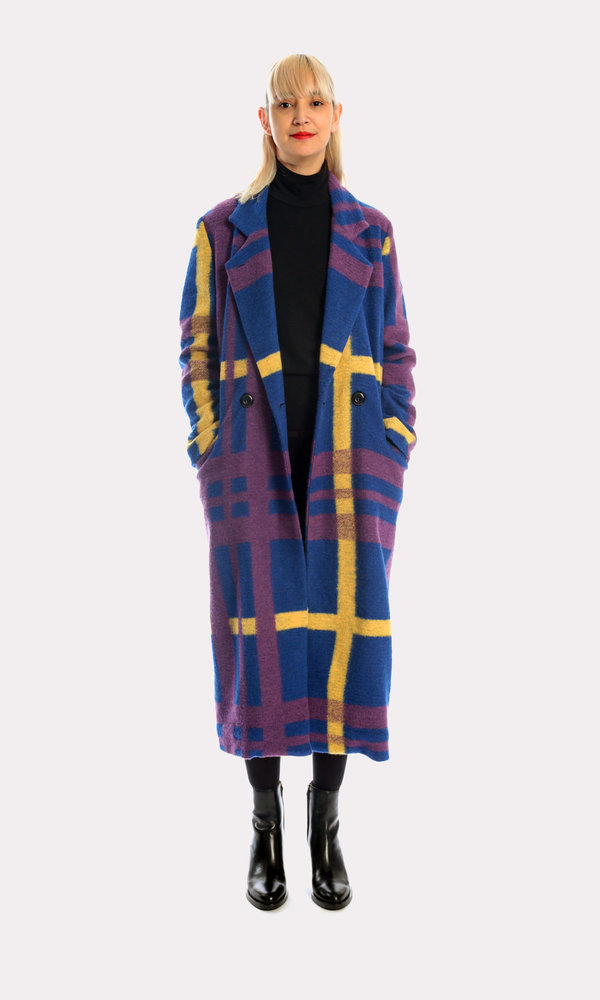 Kurt Lyle Veronique Double Breasted Coat in Oslo Plaid Kurt Lyle Veronique Double Breasted Coat in Oslo Plaid