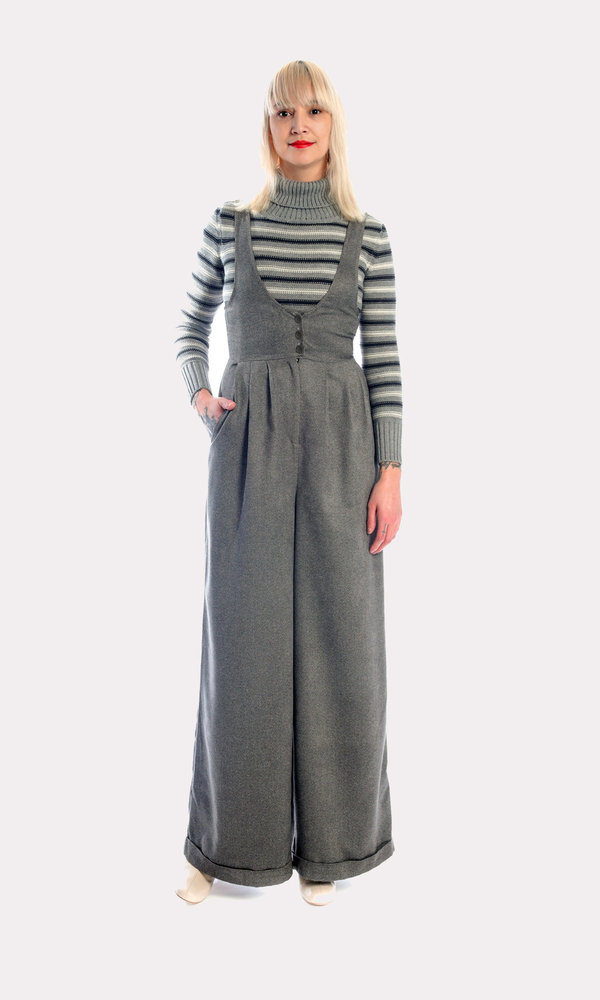 Kurt Lyle Olivia Suspender Pants in Charcoal Ultrasuede Kurt Lyle Olivia Suspender Pants in Charcoal Ultrasuede