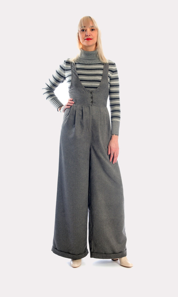 Kurt Lyle Olivia Suspender Pants in Charcoal Ultrasuede Kurt Lyle Olivia Suspender Pants in Charcoal Ultrasuede