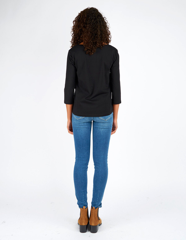 Kowtow Building Block Boat Neck Top Black Kowtow Building Block Boat Neck Top Black