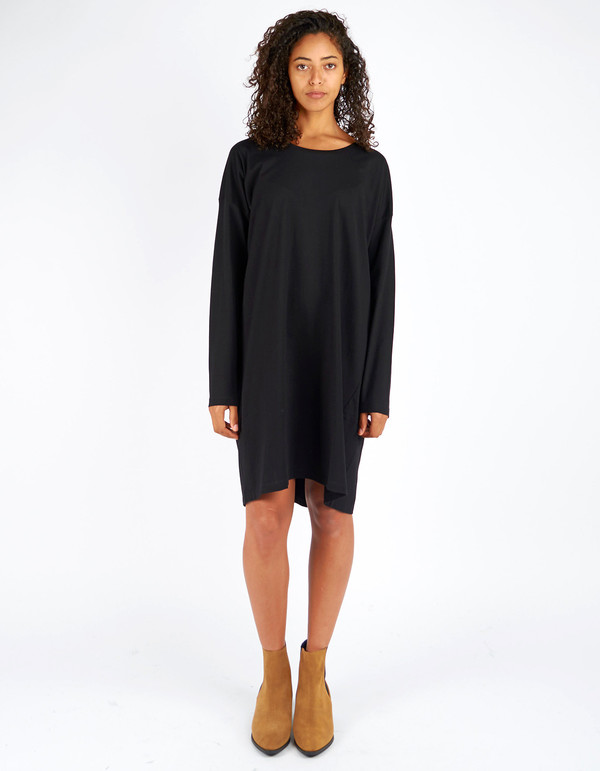 Kowtow Building Block Relaxed Tee Dress Black Kowtow Building Block Relaxed Tee Dress Black