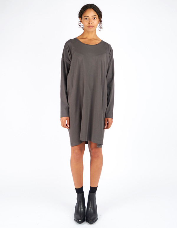 Kowtow Building Block Relaxed Tee Dress Charcoal Kowtow Building Block Relaxed Tee Dress Charcoal