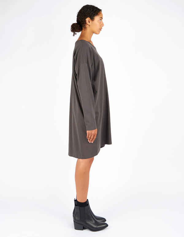 Kowtow Building Block Relaxed Tee Dress Charcoal Kowtow Building Block Relaxed Tee Dress Charcoal