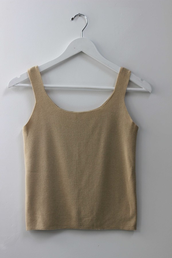 Hey Jude Vintage Tan Knit Tank Hey Jude Vintage Tan Knit Tank