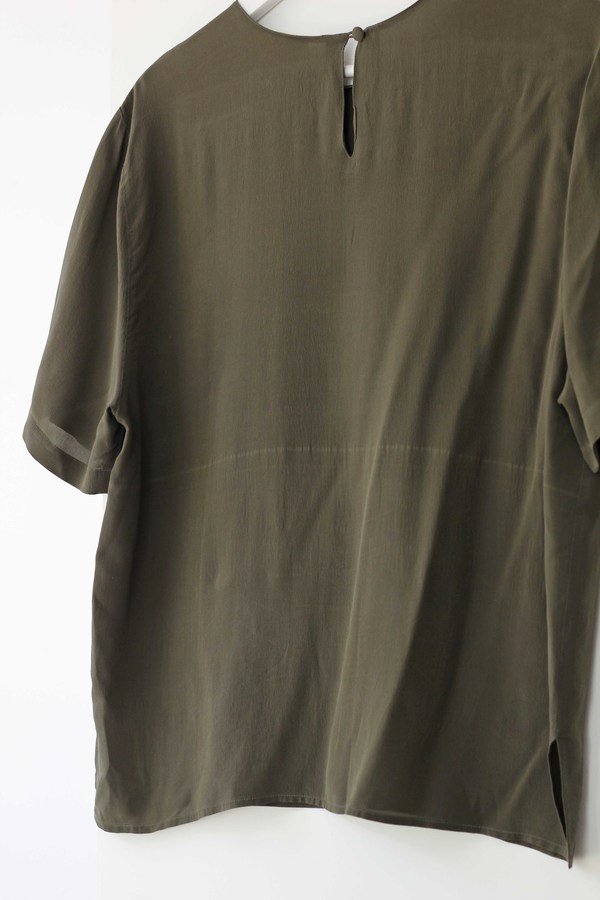 Hey Jude Vintage Olive Silk Tee Hey Jude Vintage Olive Silk Tee