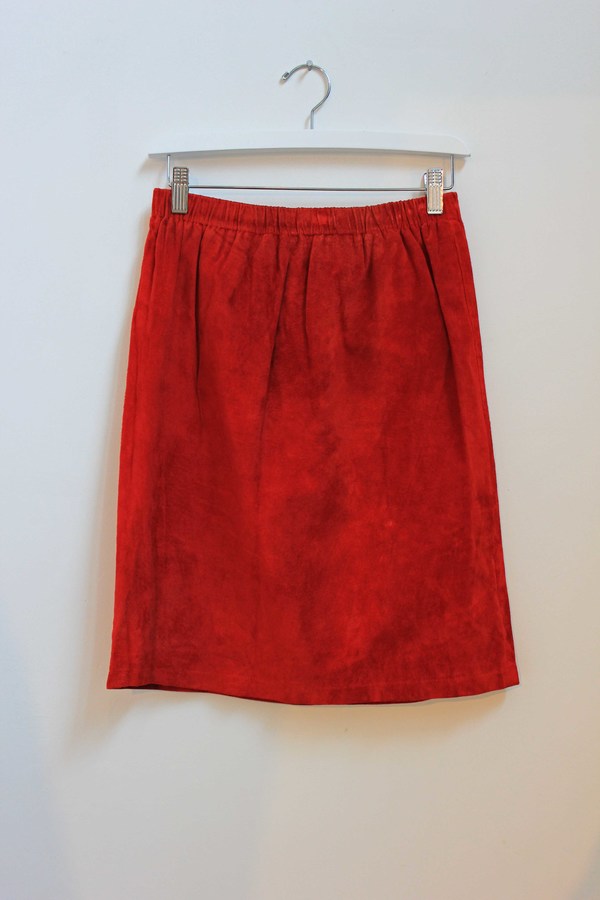 Hey Jude Vintage Crimson Suede Skirt Hey Jude Vintage Crimson Suede Skirt