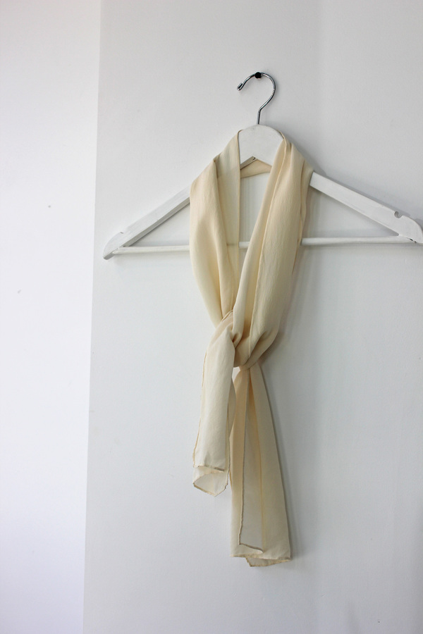 Hey Jude Vintage Cream Silk Scarf Hey Jude Vintage Cream Silk Scarf