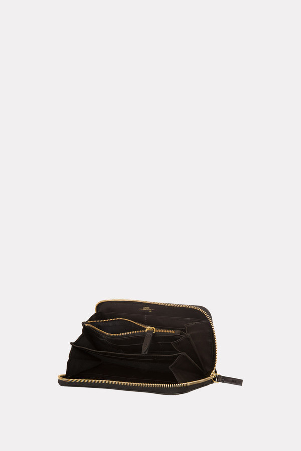 Jerome Dreyfuss Malcolm zip wallet in black/brass Jerome Dreyfuss Malcolm zip wallet in black/brass