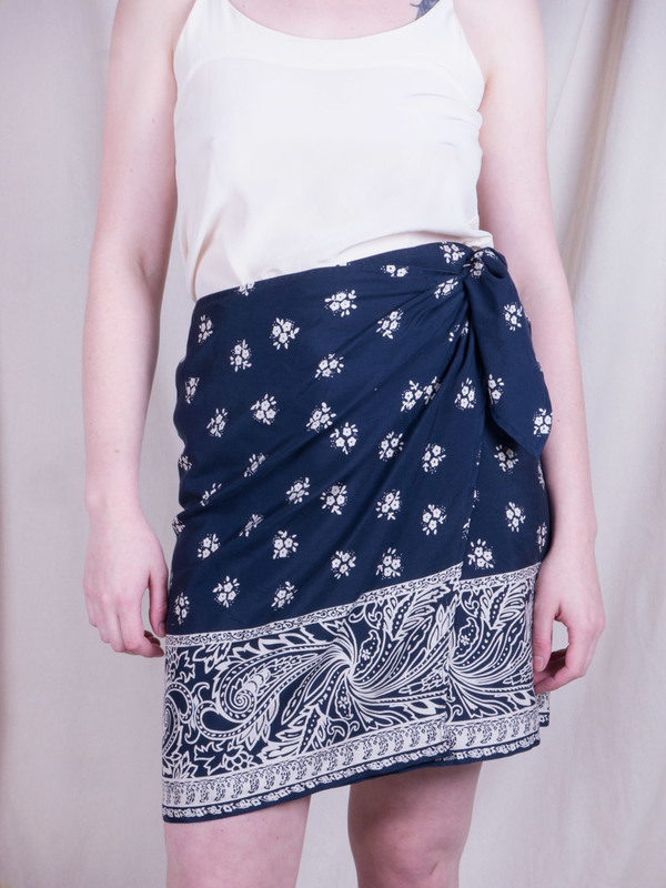 Woods Vintage Silk Wrap Skirt Woods Vintage Silk Wrap Skirt
