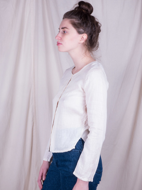 Woods Vintage Linen Buttondown Top Woods Vintage Linen Buttondown Top