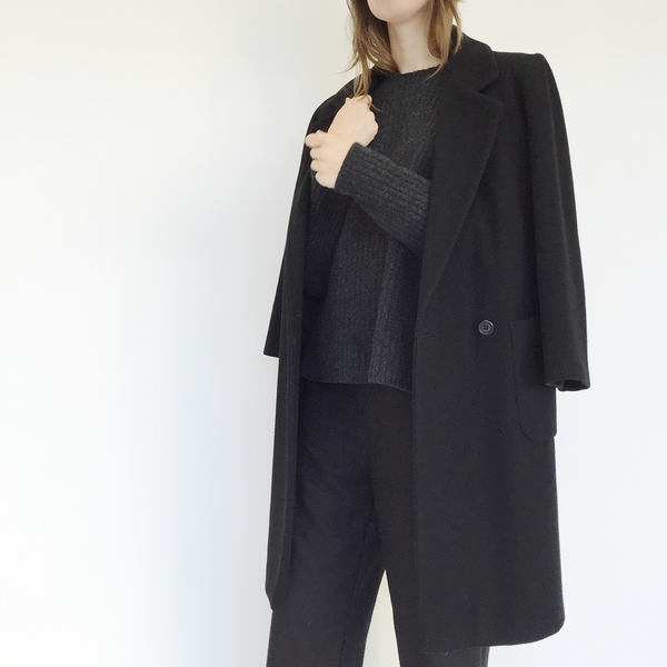 Johan Vintage Black Wool Everyday Coat Johan Vintage Black Wool Everyday Coat
