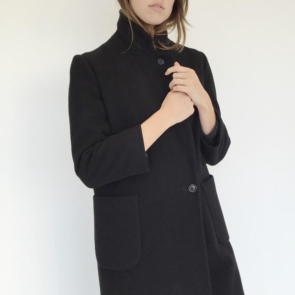 Johan Vintage Black Wool Everyday Coat Johan Vintage Black Wool Everyday Coat
