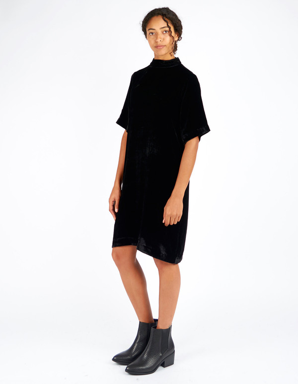 Just Female Ware Velour Dress Black Just Female Ware Velour Dress Black