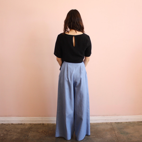 Sechung tie tee - black crepe Sechung tie tee - black crepe