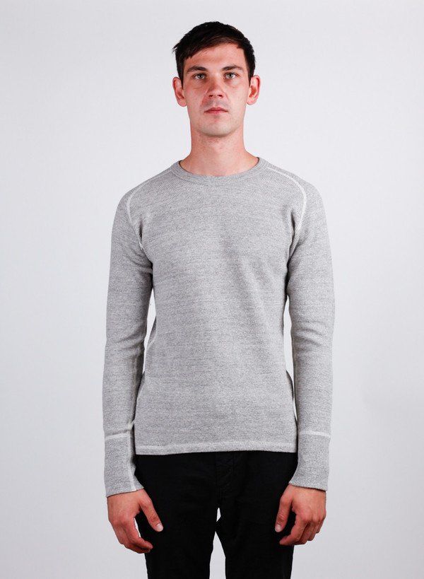 Men's Homespun Raglan Thermal Mid Grey Men's Homespun Raglan Thermal Mid Grey