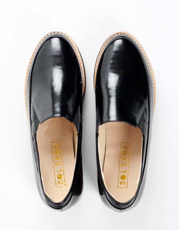 Sol Sana Tabbie Wedge Black on Black Sol Sana Tabbie Wedge Black on Black