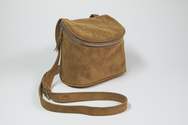 Clyde Camera Bag in Golden Brown Suede Clyde Camera Bag in Golden Brown Suede
