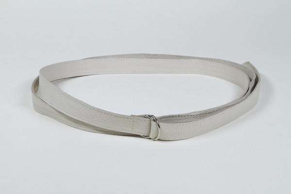 Clyde Double D Ring Belt in Stone Calf Leather Clyde Double D Ring Belt in Stone Calf Leather