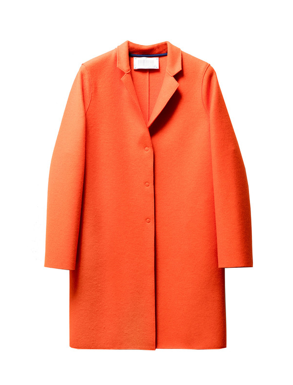 Harris Wharf Womens Cocoon Coat Pressed Wool Orange Harris Wharf Womens Cocoon Coat Pressed Wool Orange