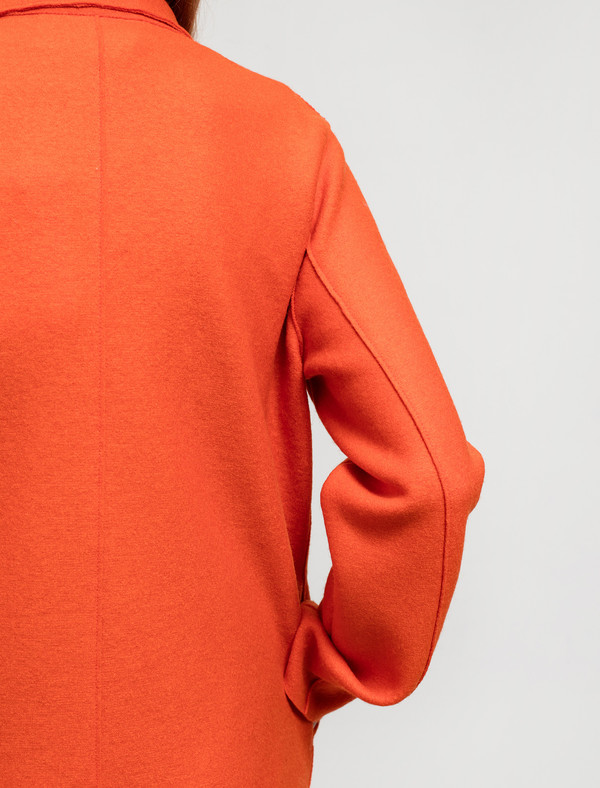 Harris Wharf Womens Cocoon Coat Pressed Wool Orange Harris Wharf Womens Cocoon Coat Pressed Wool Orange