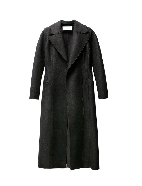 Harris Wharf Womens Long Duster Coat Pressed Wool Black Harris Wharf Womens Long Duster Coat Pressed Wool Black