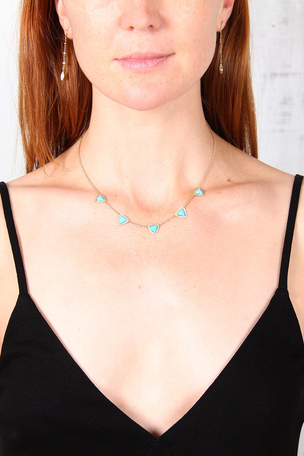 JAQUIE AICHE TURQUOISE PYRAMID NECK JAQUIE AICHE TURQUOISE PYRAMID NECK