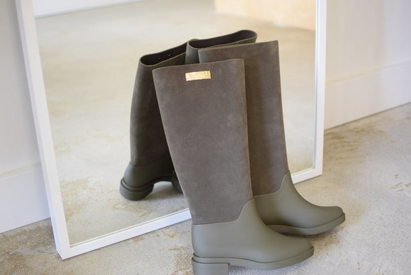 Melissa Long Boot Flocked Green Melissa Long Boot Flocked Green