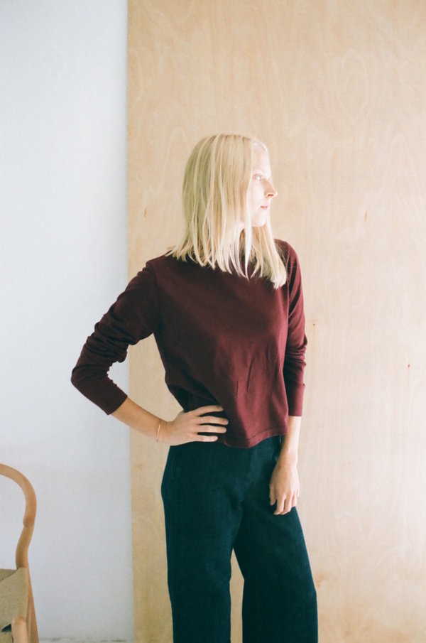Han Starnes Long Sleeve Jersey Top - Burgundy Han Starnes Long Sleeve Jersey Top - Burgundy