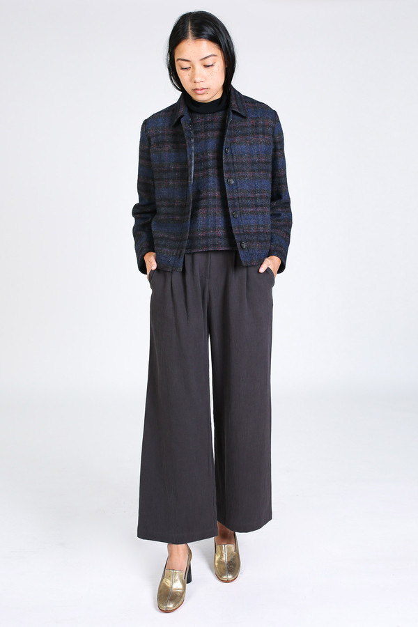 Steven Alan Grand shirt jacket in navy/red plaid Steven Alan Grand shirt jacket in navy/red plaid