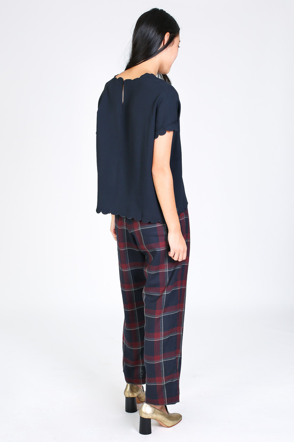 Suno Pleat front trouser in wine Suno Pleat front trouser in wine