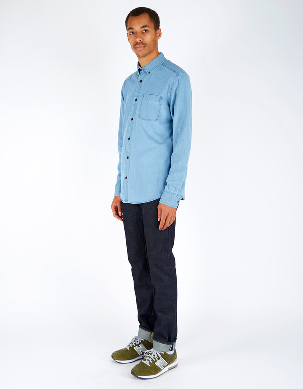 Men's Deus Albie Denim Shirt Bleach Indigo Men's Deus Albie Denim Shirt Bleach Indigo