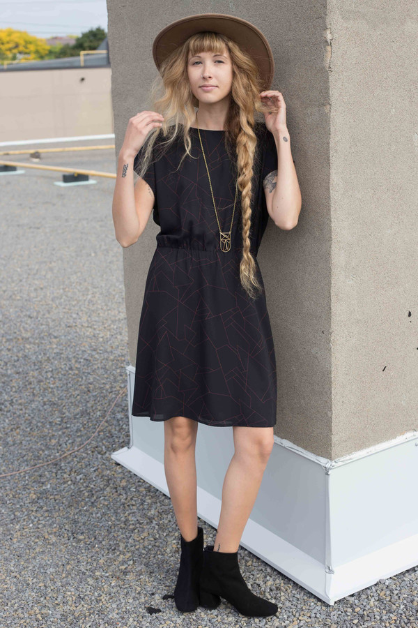 Eve Gravel Fire Bird Dress - Black Constellation Eve Gravel Fire Bird Dress - Black Constellation