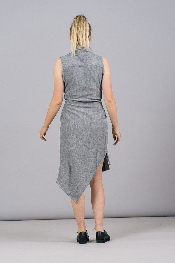 House of Sunny Asymmetric Rib Dress With High Neck House of Sunny Asymmetric Rib Dress With High Neck